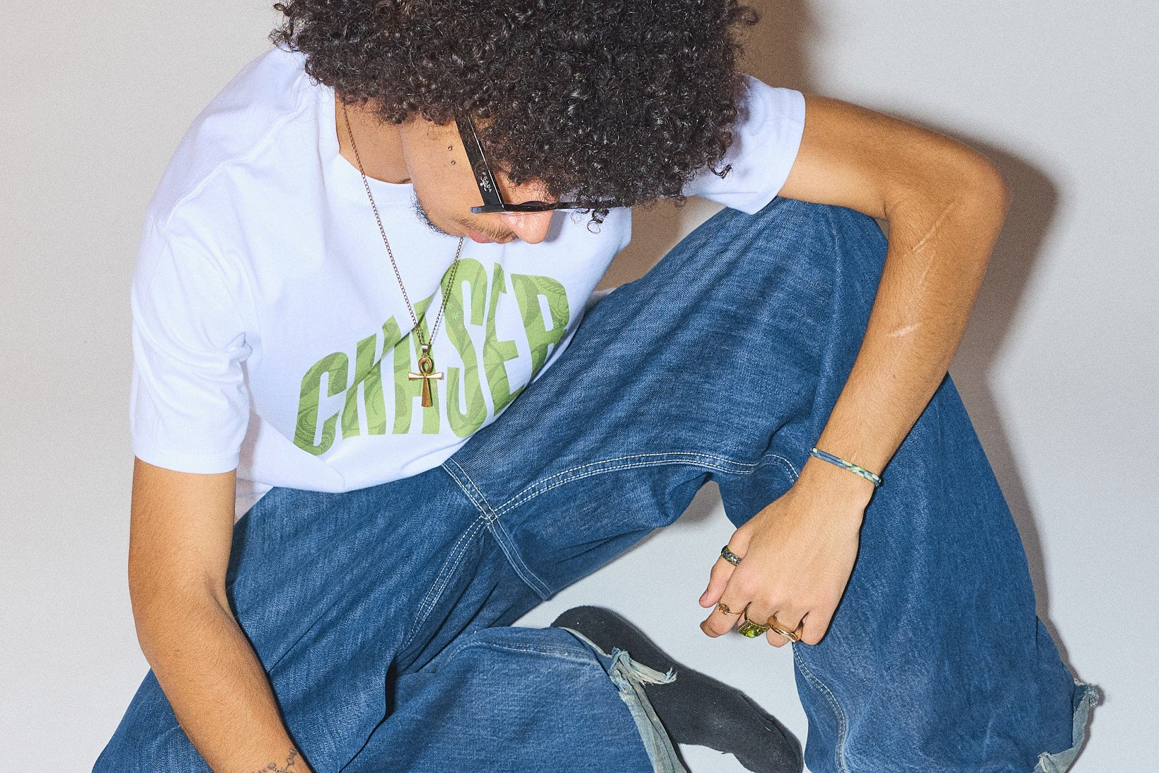 T-shirt chaser vert