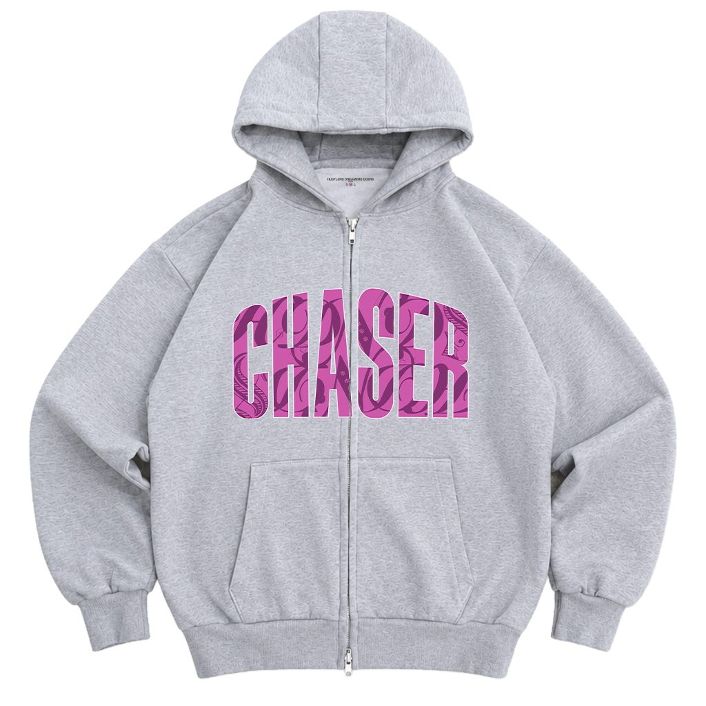 Hoodie zip "CHASER" Rose - HDD PARIS
