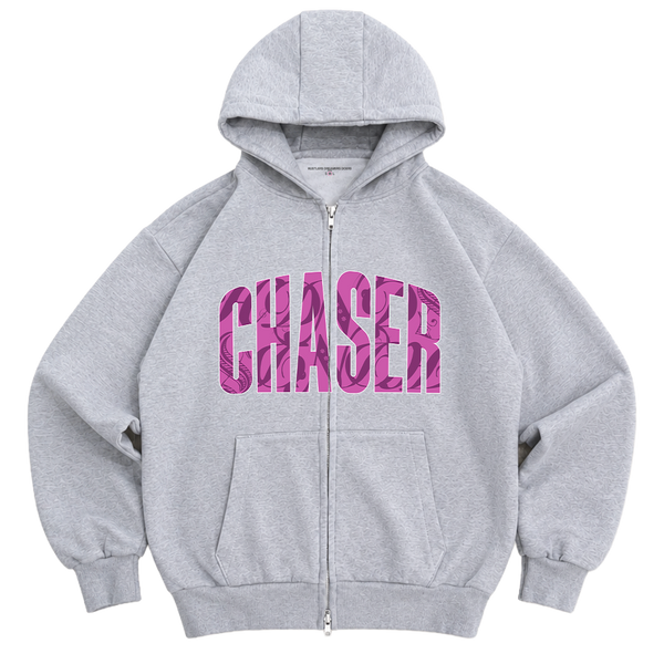 Hoodie zip "CHASER" Rose - HDD PARIS