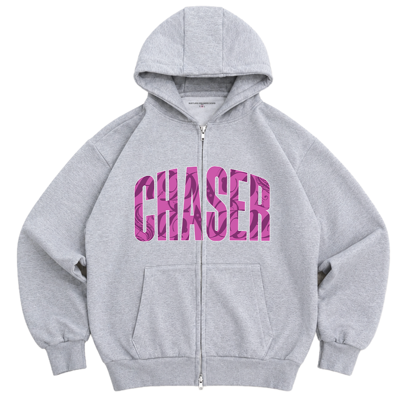 Hoodie zip "CHASER" Rose - HDD PARIS