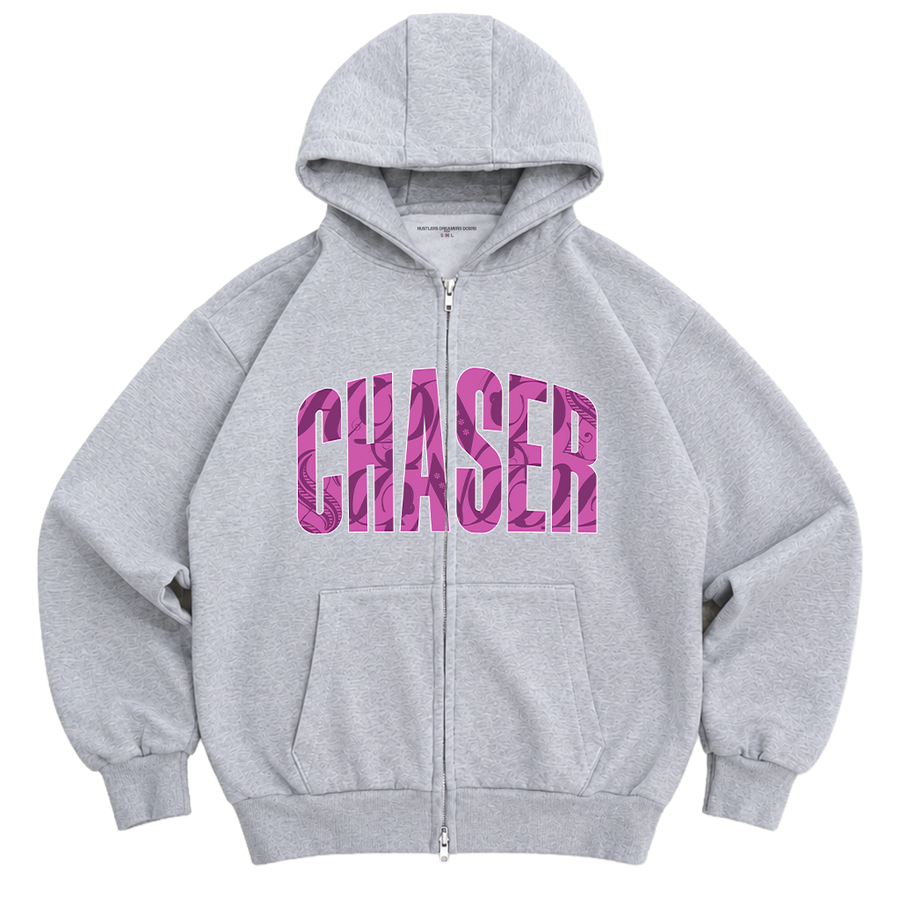Hoodie zip "CHASER" Rose - HDD PARIS